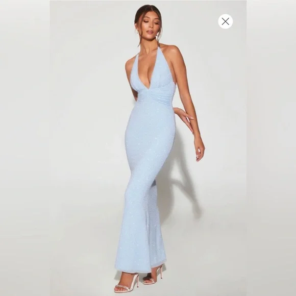 Oh Polly Light Blue Prom Dress - Picture 6 of 6